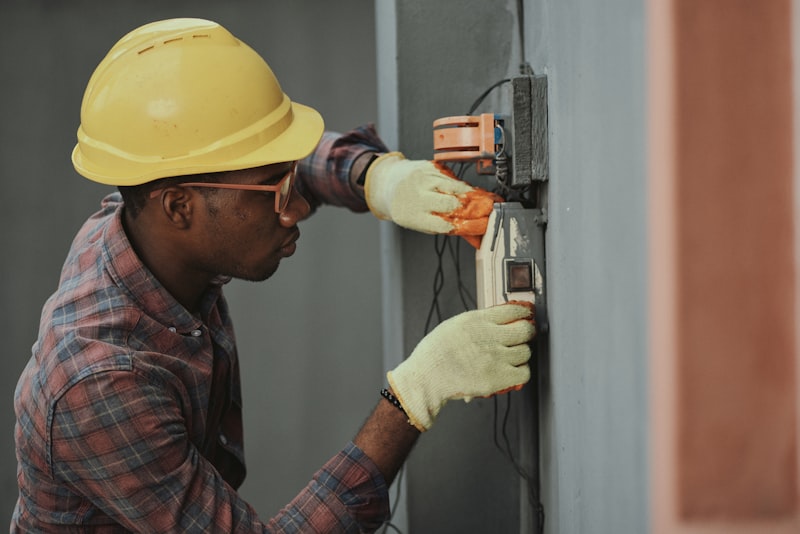 Electrician on service call
